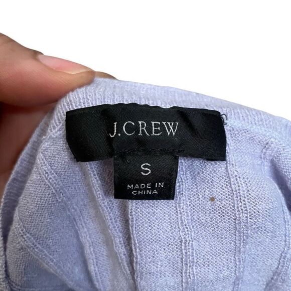 J. Crew Womens Cashmere Silk Blend Cropped TShirt S Lilac Twee Coquette Ribbed - Picture 2 of 6